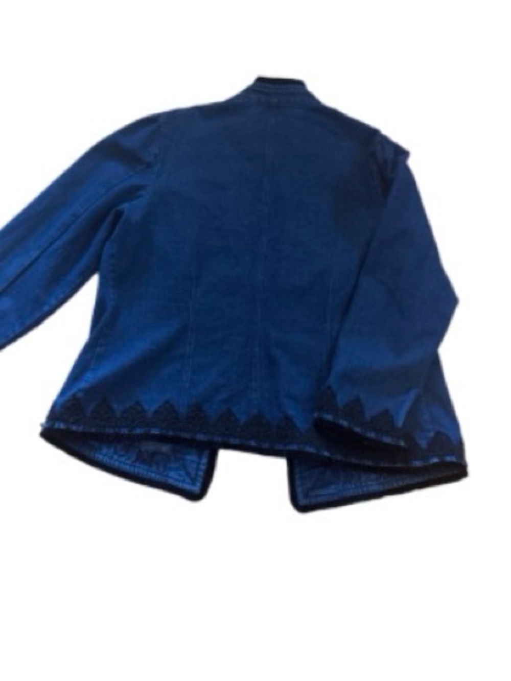The Pyramid Collection Navy Embroidered Button-Front Jacket - Picture 6 of 7